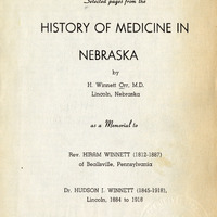  Scan of "Selected pages from the History of Medicine in Nebraska" title page by Orr 