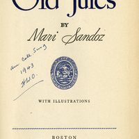 Title page from Mari Sandoz’s Old Jules 